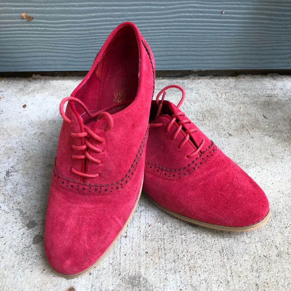 Red Suede Oxfords